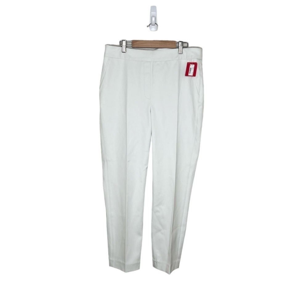 Spanx On-the-go White Ankle Slim Straight Pants - Picture 2 of 13
